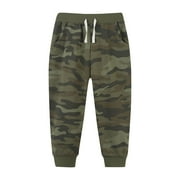 Odeerbi Toddler Boys Girls Cotton Jogger Pants Camouflage Workout Pants Children's Fashion Cute Printed Elastic Sports Sweatpants Long Athletic Pants Toddler Clothes Olive Green